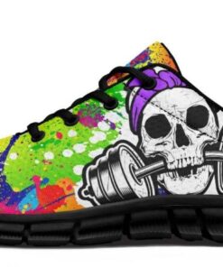 Funky Splat Skull Breathable Sneakers Custom Shoes V190