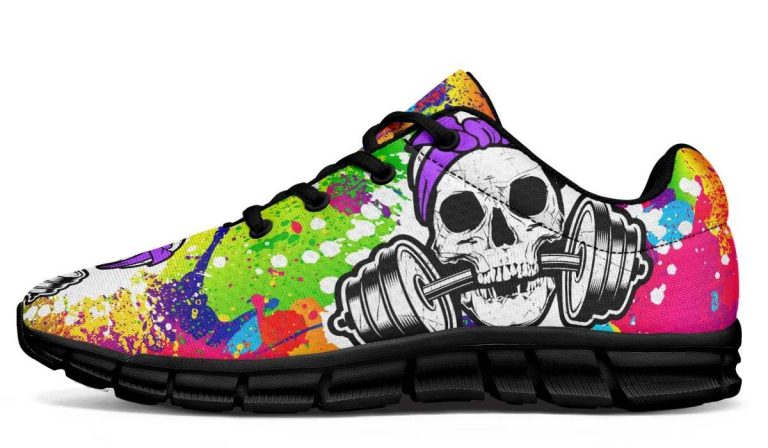 Funky Splat Skull Breathable Sneakers Custom Shoes V190